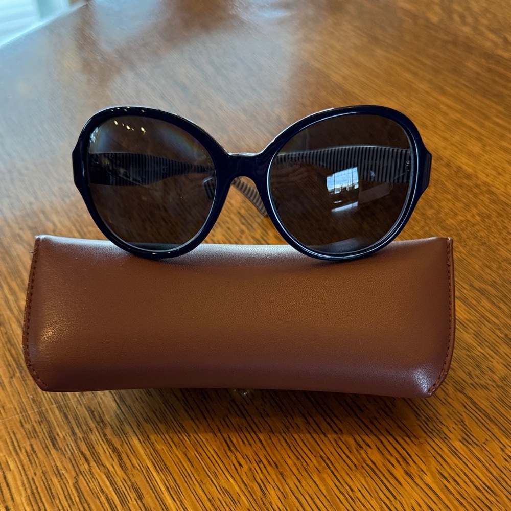 Ralph Lauren Navy Sunglasses with Brown Case